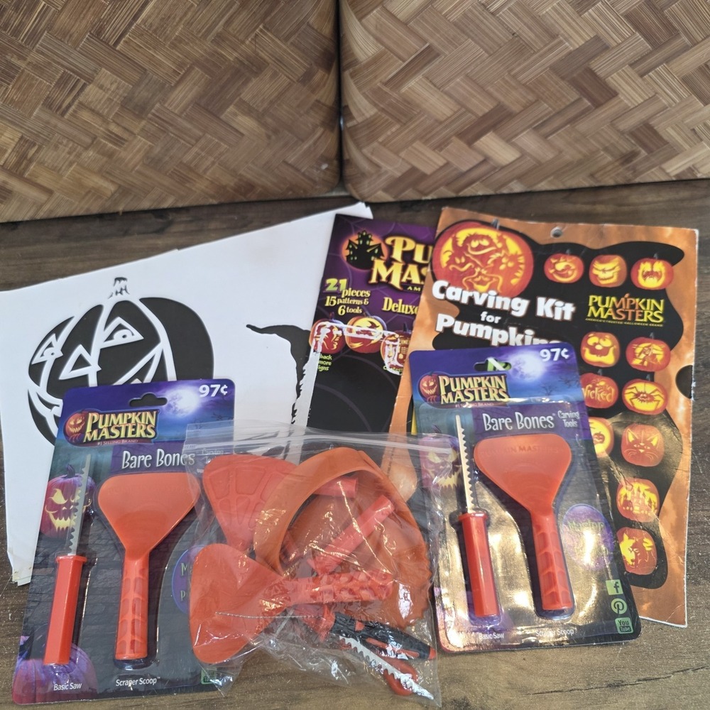 Pumpkin Masters Pumpkin Carving Kit Lot Includes Tools & Patterns Halloween‎
